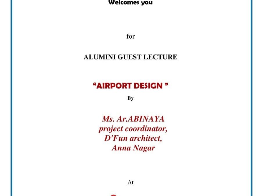 Alumni Guest Lecture on “Airport-design” by the Faculty of architecture