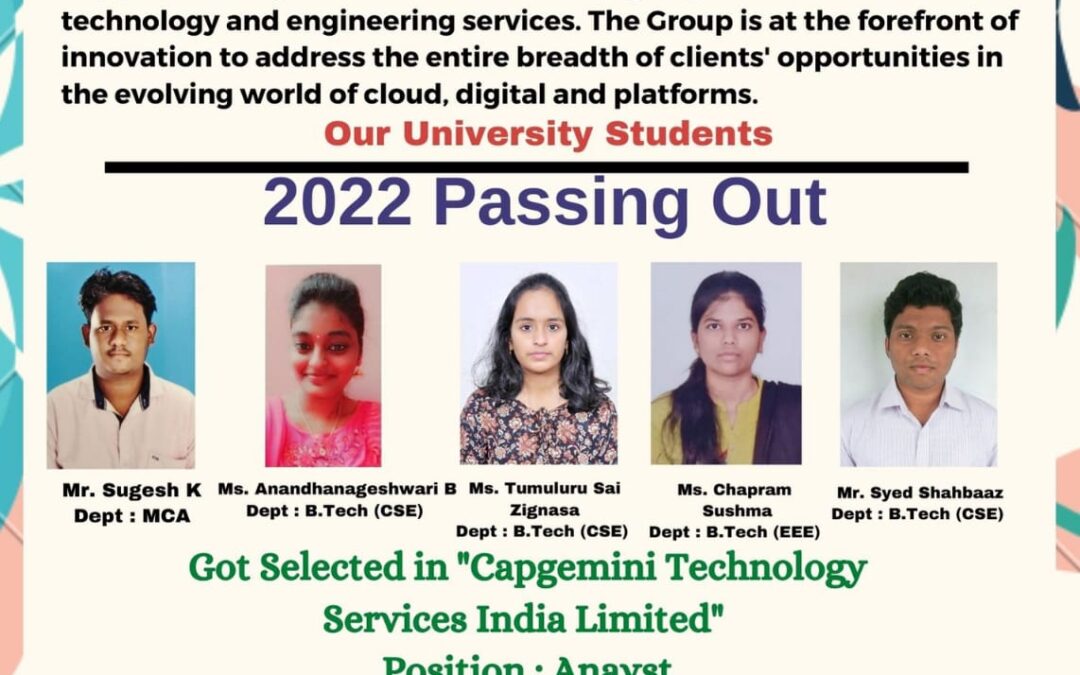 Announcement from Department of Placement & Training 2022 Passing Out Students