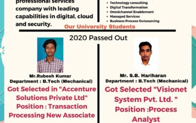 Department of Placement & Training – 2020 Passed Out B.Tech Mechanical