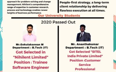 Department of Placement & Training – 2020 Passed Out Students