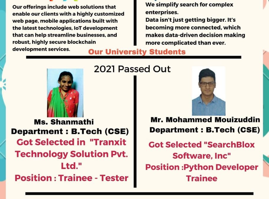 Department of Placement & Training 2021 Passed Out