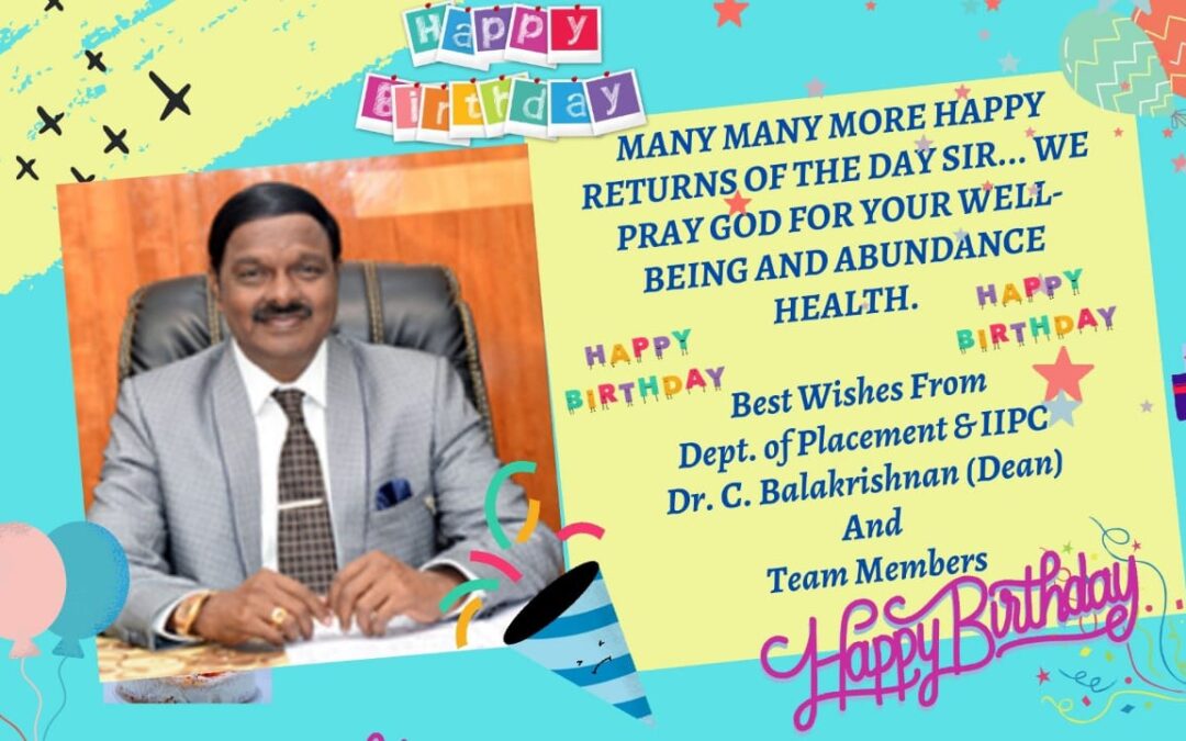 Birthday wishes to Honourable Founder Chancellor by the Department of Placement & IIPC