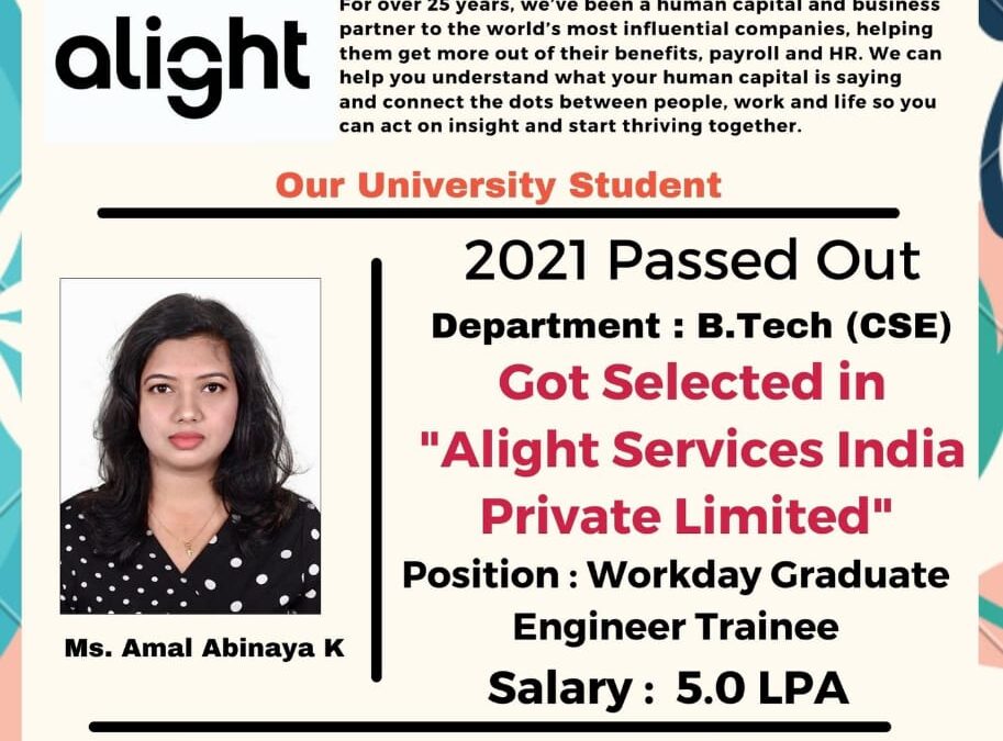 Department of Placement & Training – 2021 passed out students