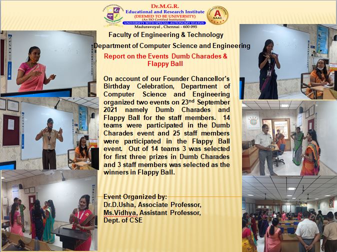 Events organised by the Department of Computer Science and Engineering in commemoration of Founder Chancellor’s Birthday