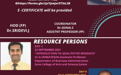 Faculty Development Program on “Qualitative Research” by the Department of Financial Planning