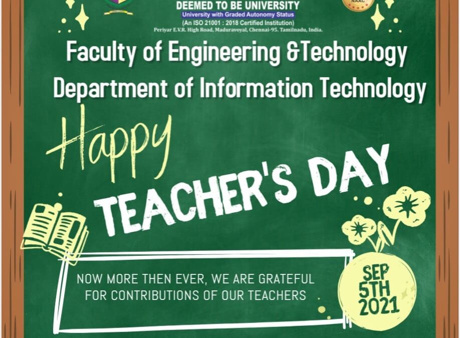 Faculty of Engineering and Technology – Happy Teachers Day wishes to all.