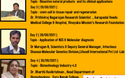 Five Days Online Faculty Development Program on “Research Opportunities in Biotechnology” by the Department of Biotechnology