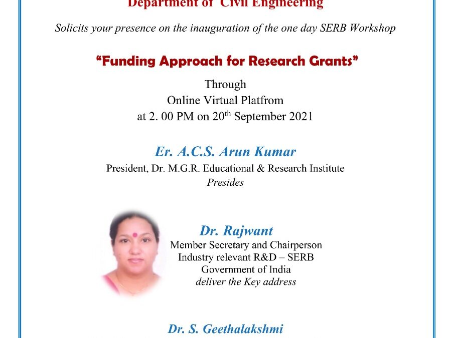 “Funding Approach for Research Grants” by the Department of Civil Engineering