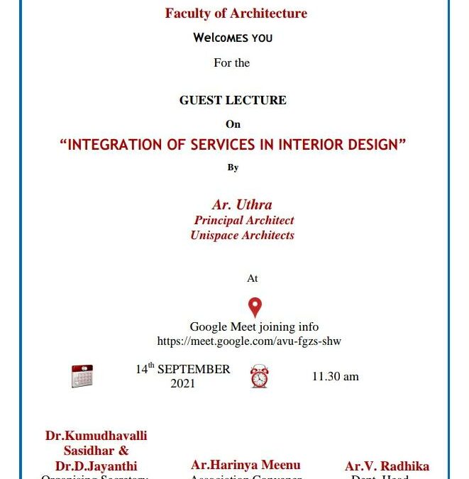 Guest Lecture on Integration of Services in Interior Design