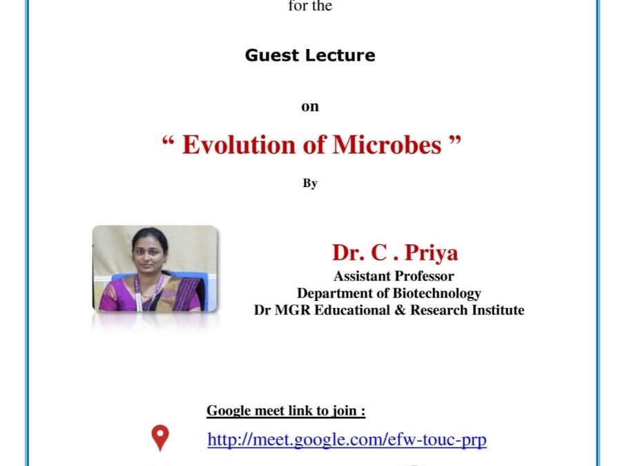 Guest lecture on “Evolution of Microbes”