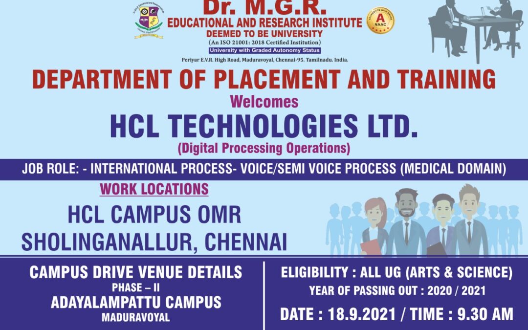 HCL Technologies Ltd are Recruiting