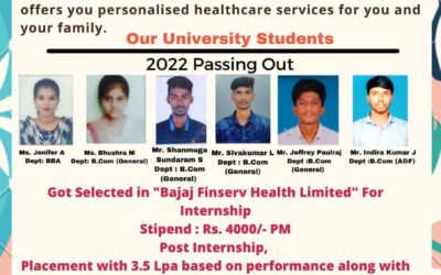 Bajaj Finserv Health Limited has recruited 12 of our students for internship – Industry Institute Planning Cell (IIPC)