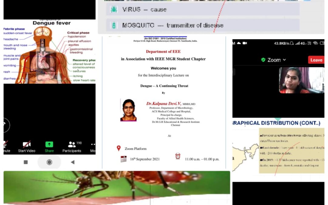 Interdisciplinary lecture on “DENGUE – A CONTINUING THREAT” by the Department of Electricals and Electronics Engineering