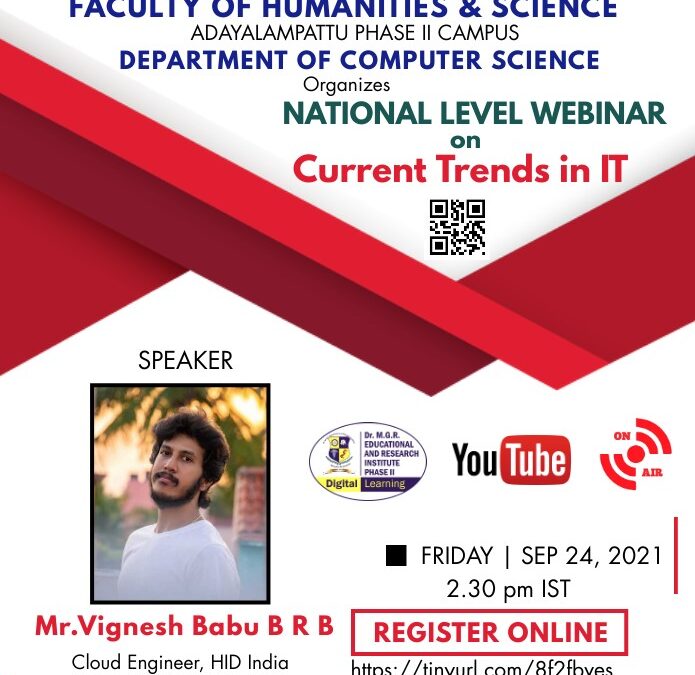 National level Webinar on “Current Trends in IT” by the Department of Computer Science