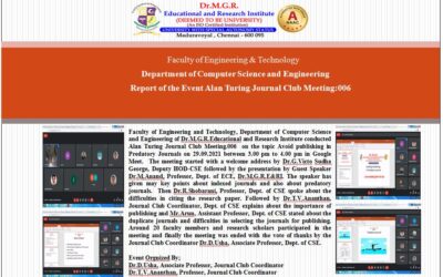 Report of the Event Alan Turing Journal Club Meeting 006