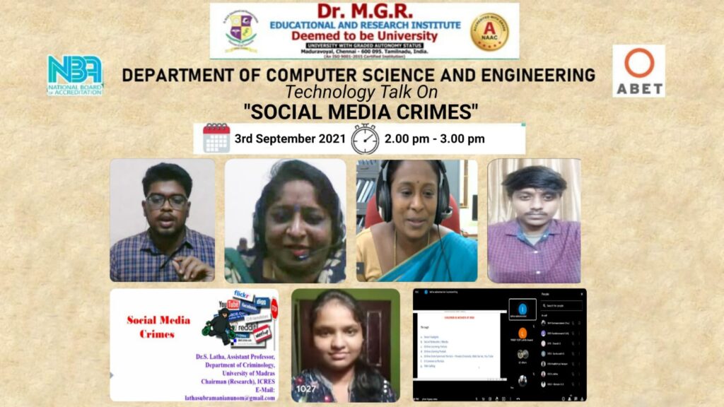 The Department Of Computer Science And Engineering organized a Technology talk “Social Media Crimes for B. Tech ISDF students