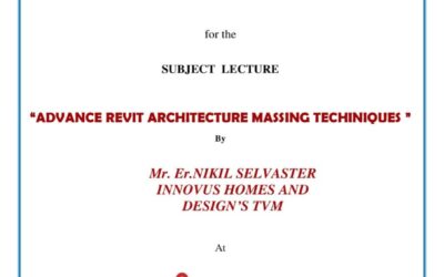 Subject lecture on “Advance Revit Architecture Massing Techniques”
