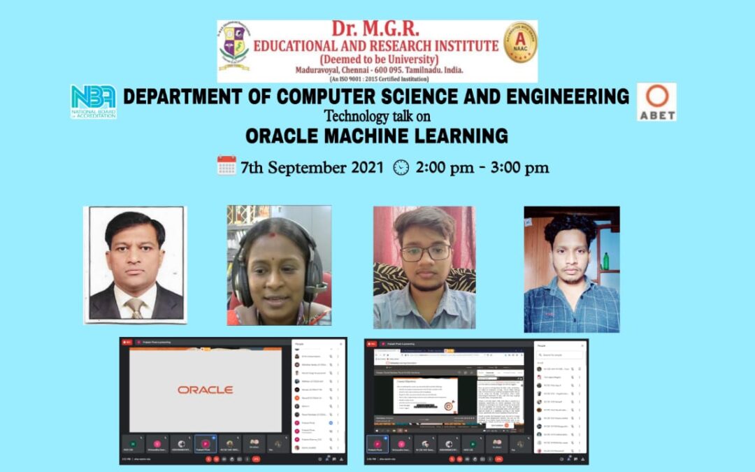 Technology Talk on “ORACLE MAHINE LEARNING”