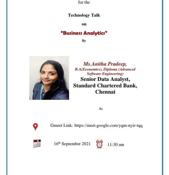 Technology Talk on Business Analytics