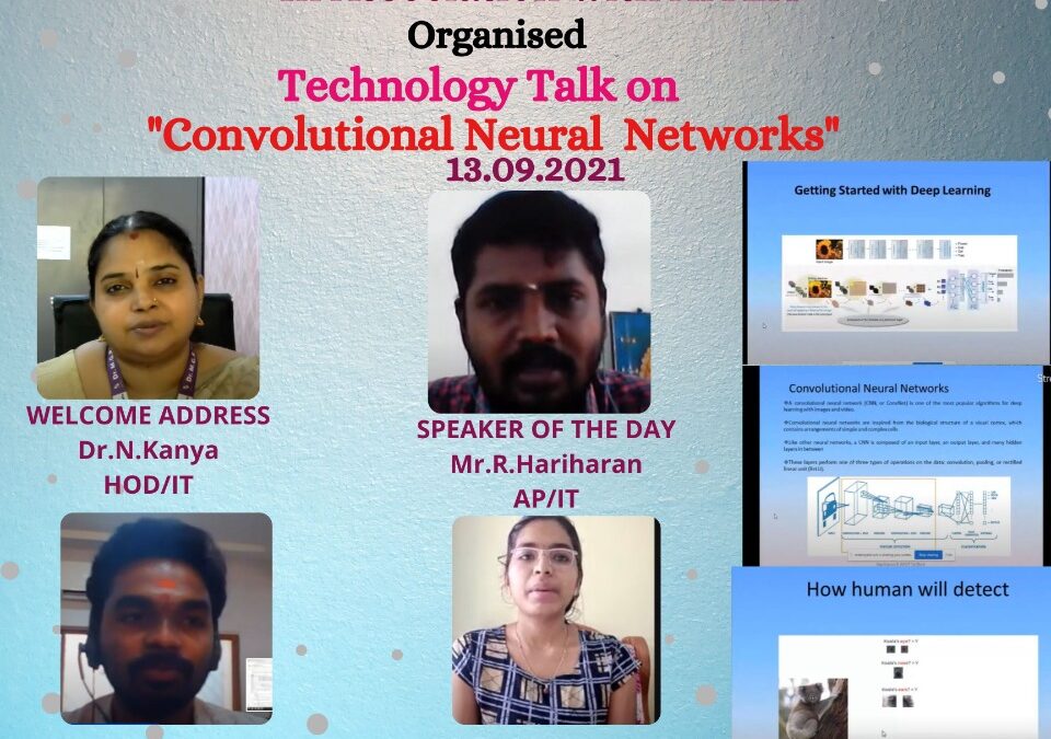 Technology Talk on “Convolutional Neural Network” by Department of Information Technology