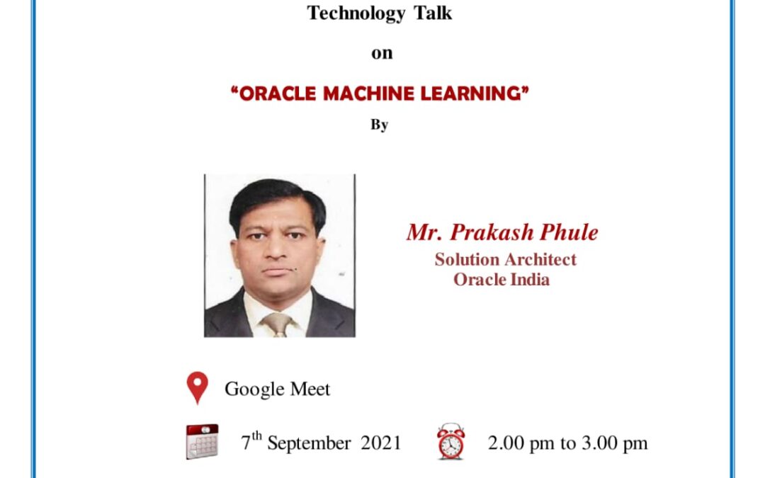 Technology talk on “Oracle Machine Learning”