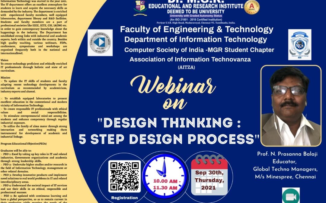 Webinar on Design Thinking and 5 Step Design Process