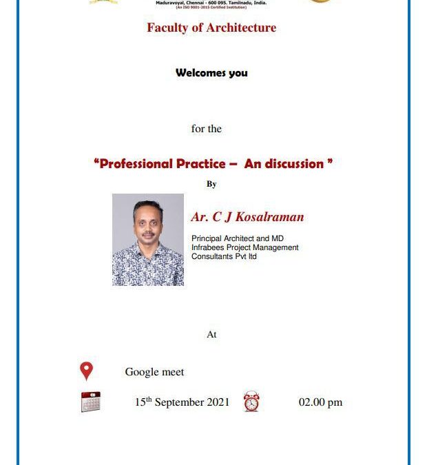 Webinar on “Professional Practice — An Discussion” by Faculty of Architecture