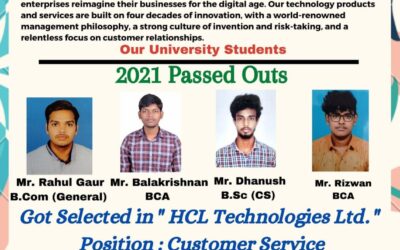 Announcement by Department of Placement & Training