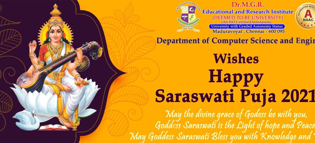 Department of Computer Science & Engineering Wishes Happy Saraswathi Pooja