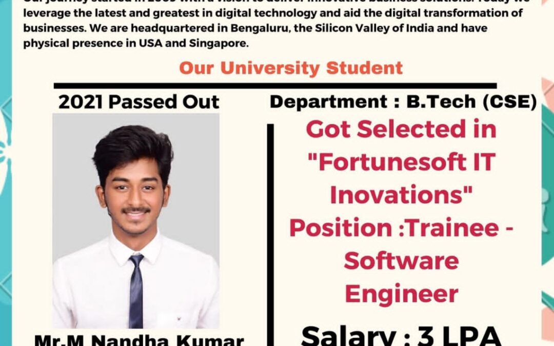 Department of Placement & Training 2021 Passed Out