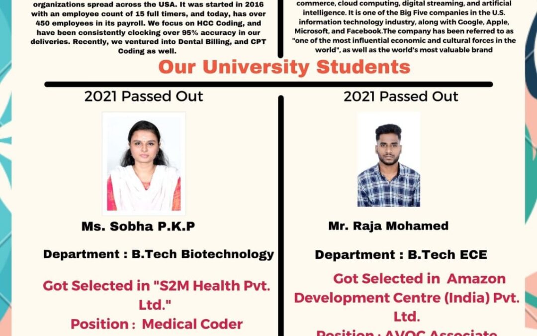 Department of Placement & Training 2021 Passed Out