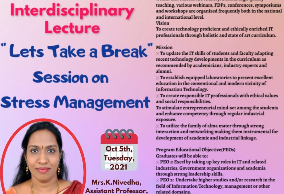 Interdisciplinary Lecture on “Lets Take a Break.”