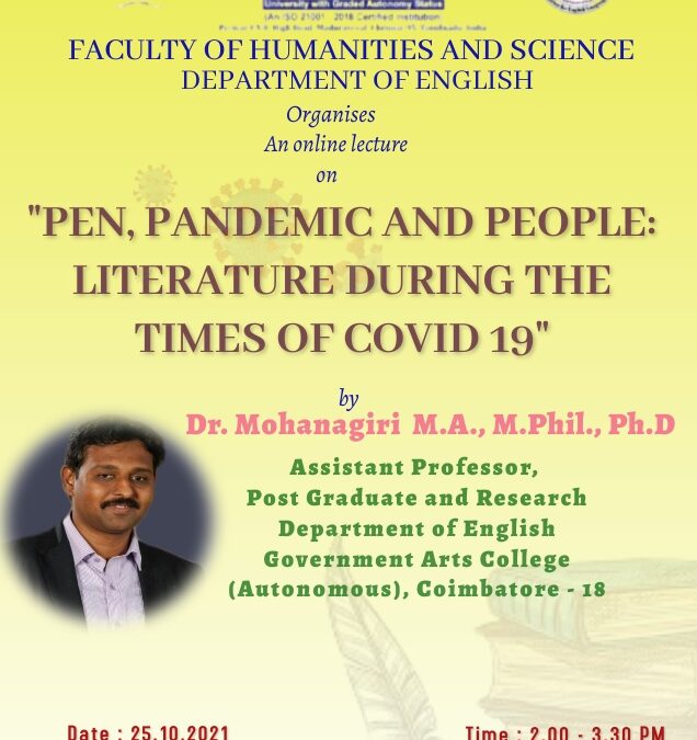 Pen, Pandemic and People: Literature during the times  of Covid19