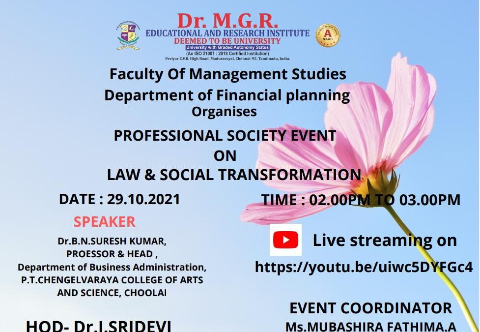 Professional Society Event on Law & Social Transformation