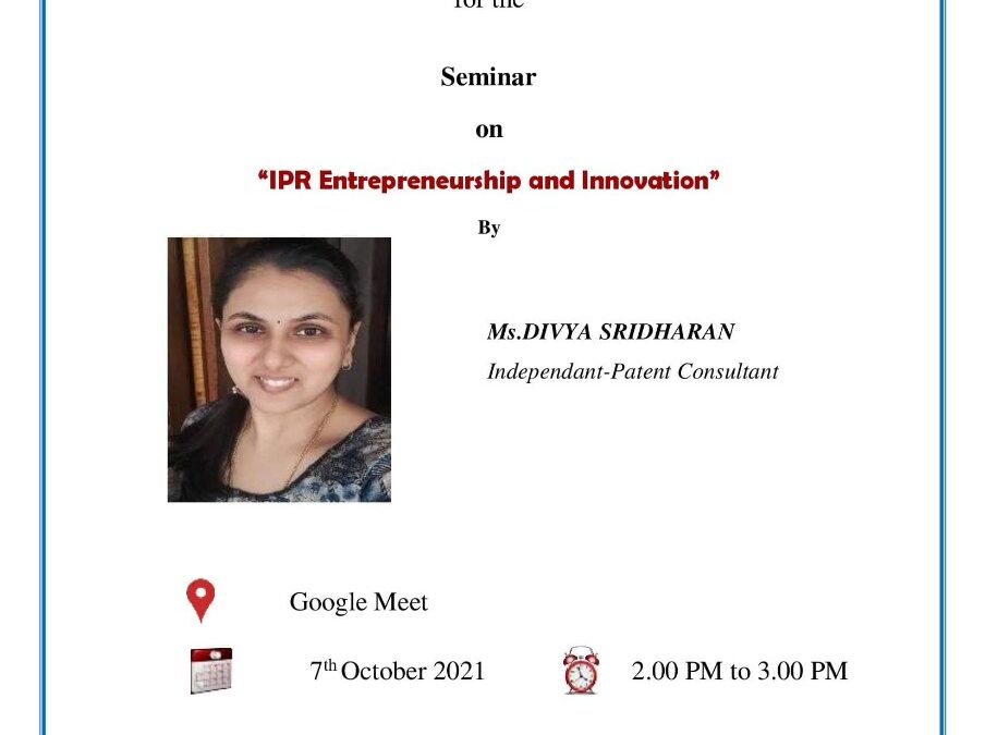 Seminar on IPR entrepreneurship and Innovation