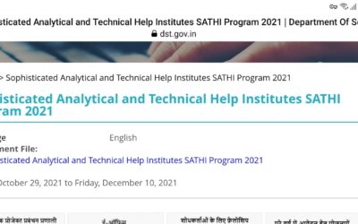 Sophisticated Analytical and Technical Help Institutes SATHI Program 2021