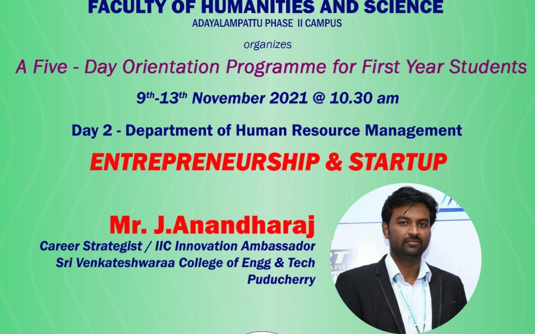 A Five Day Orientation Programme for First Year Students