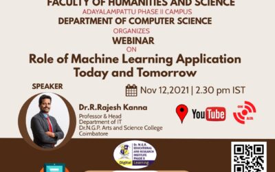 Webinar on Role of Machine Learning Application Today and Tomorrow